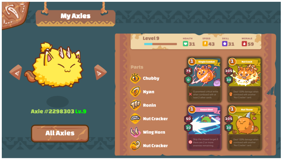 возможности персонажа в игре Axie Infinity