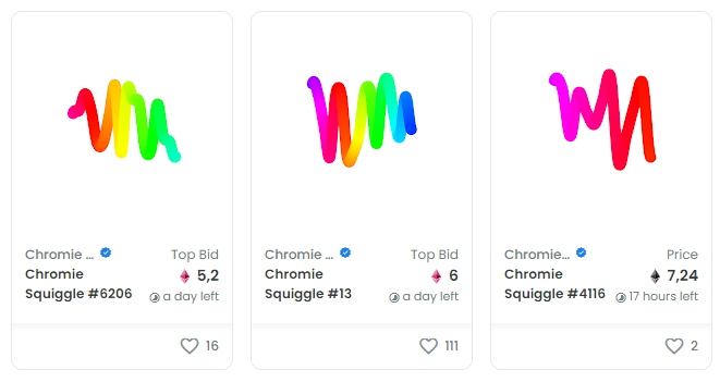 Chromie Squiggle by Snowfro в Art blocks