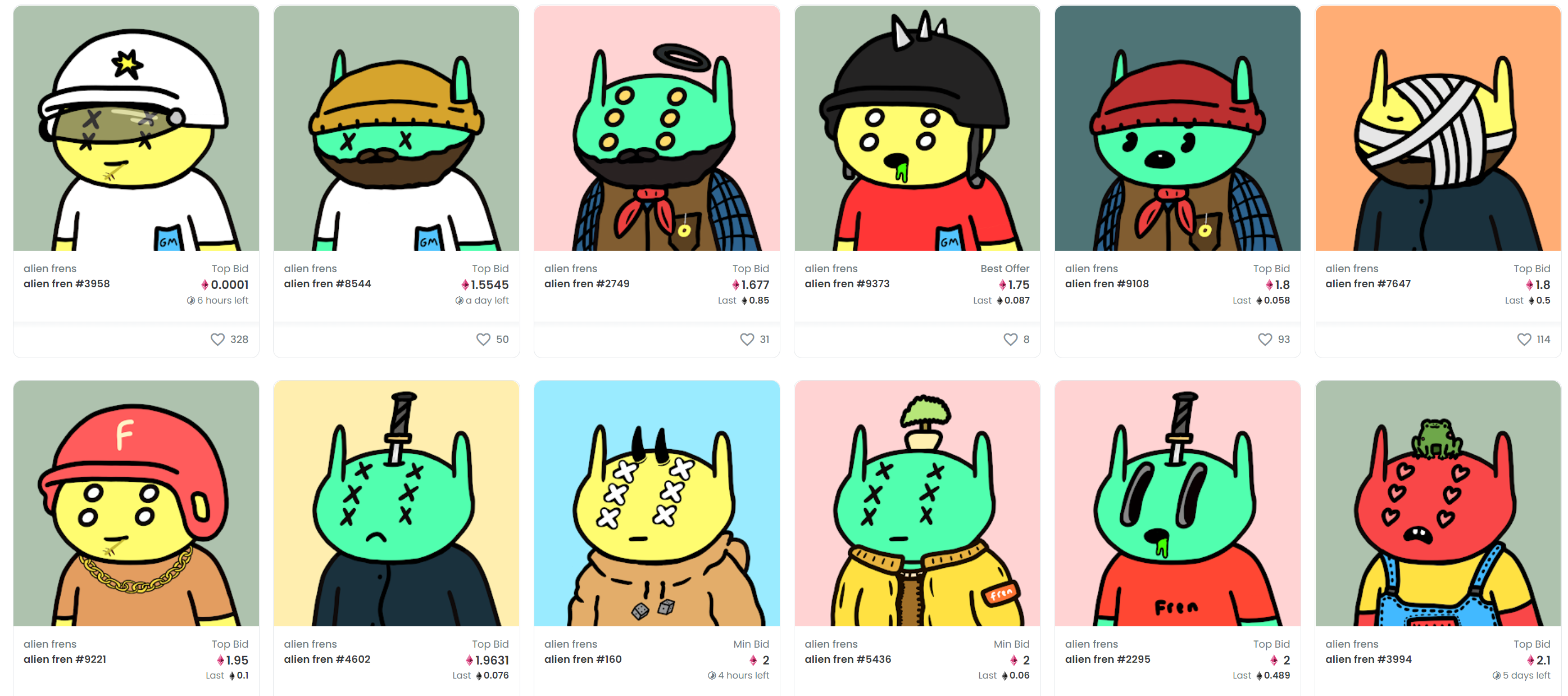 Alien frens коллекция NFT
