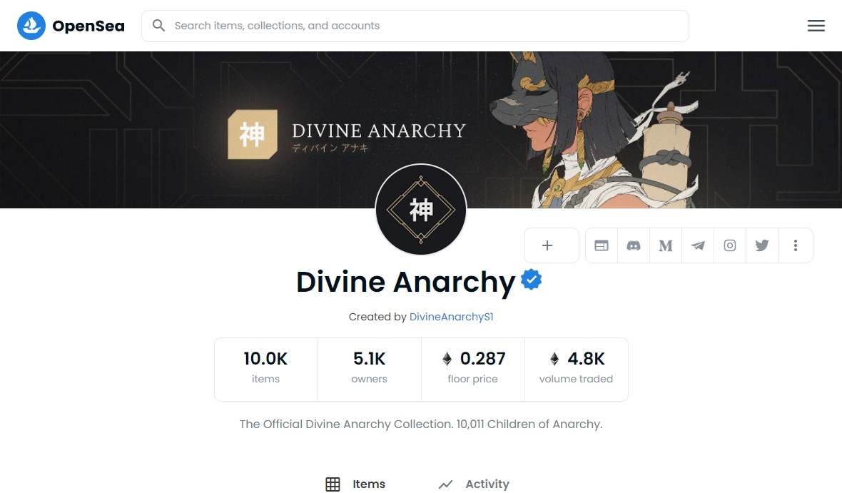 Divine Anarchy opensea