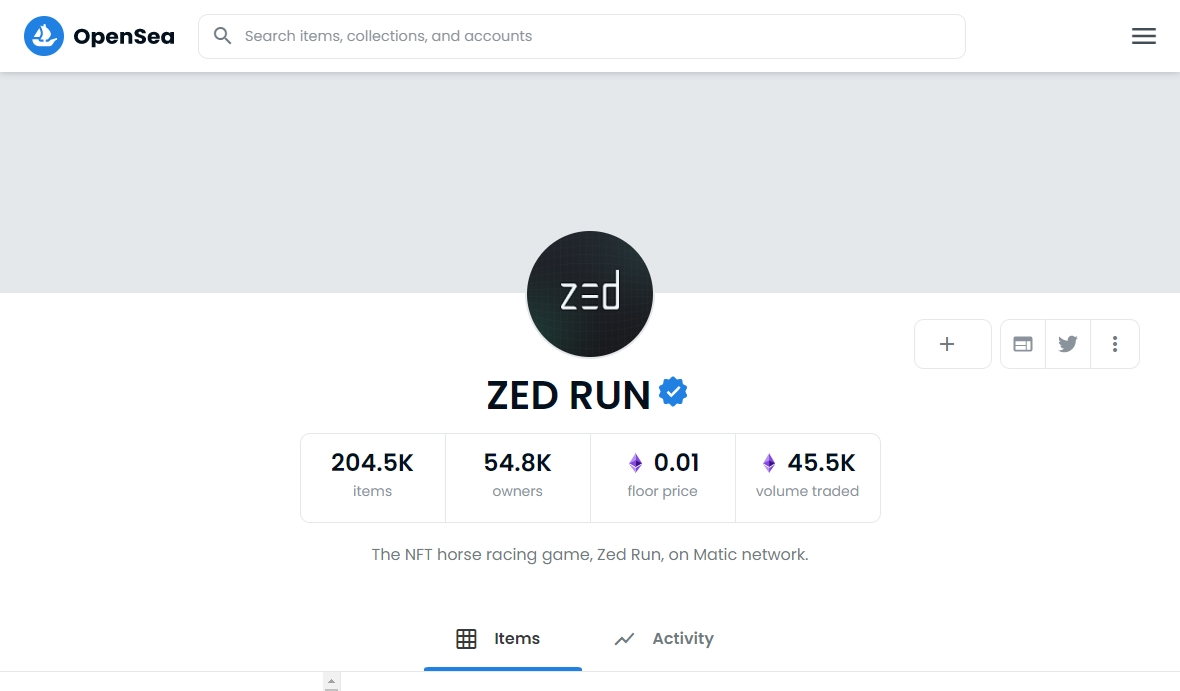 ZED RUN ĐēĐžĐģĐģĐĩĐēŅĐ¸Ņ opensea