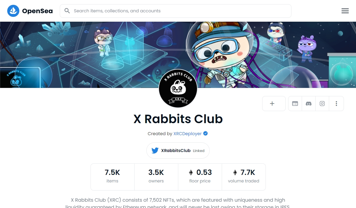 X Rabbits Club opensea
