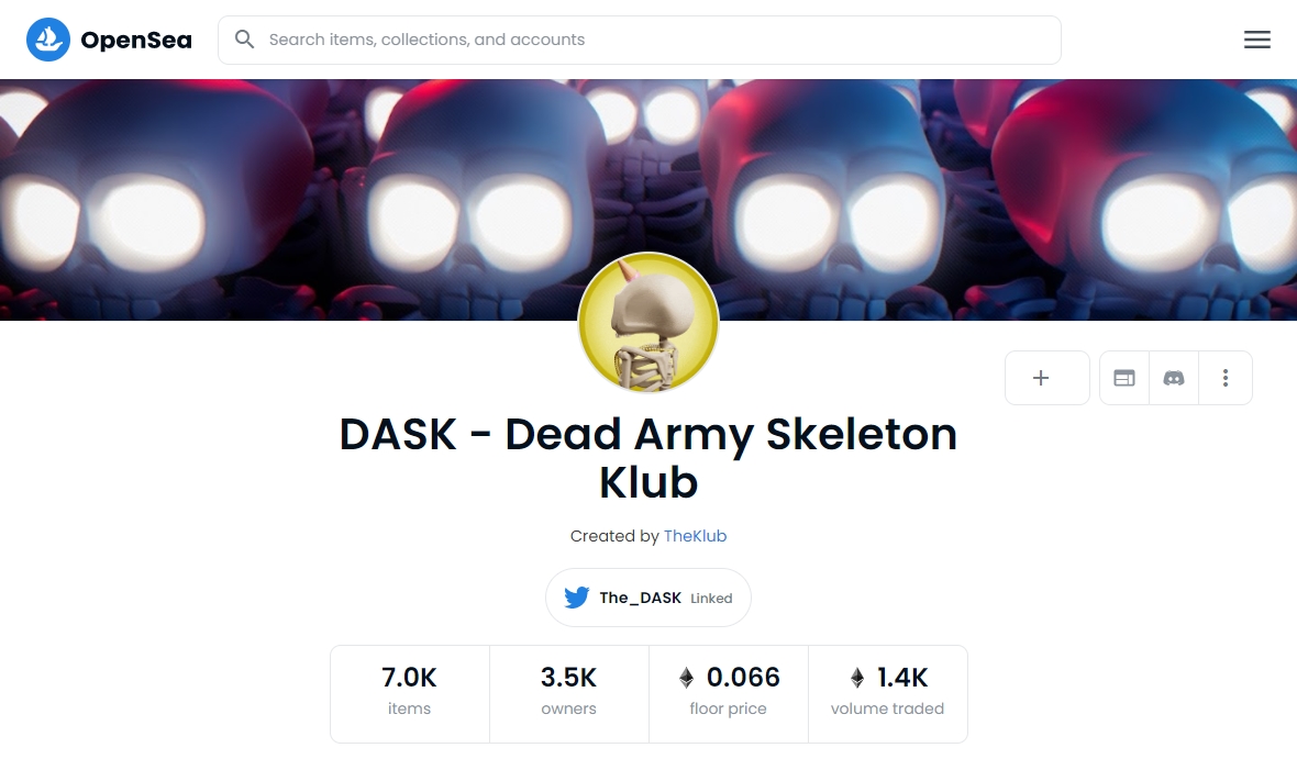 DASK - Dead Army Skeleton Klub opensea