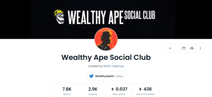 Wealthy Ape Social Club opensea