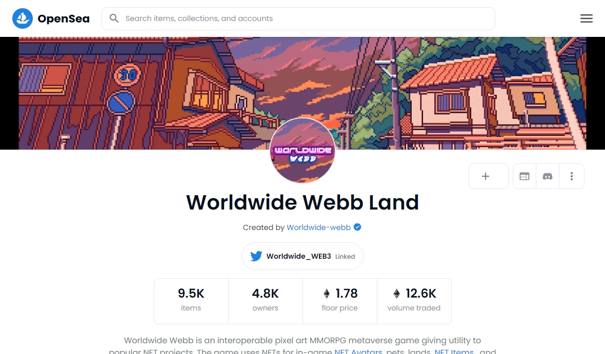 Worldwide Webb Land opensea