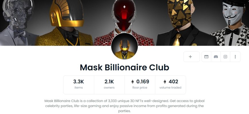 Mask Billionaire Club opensea
