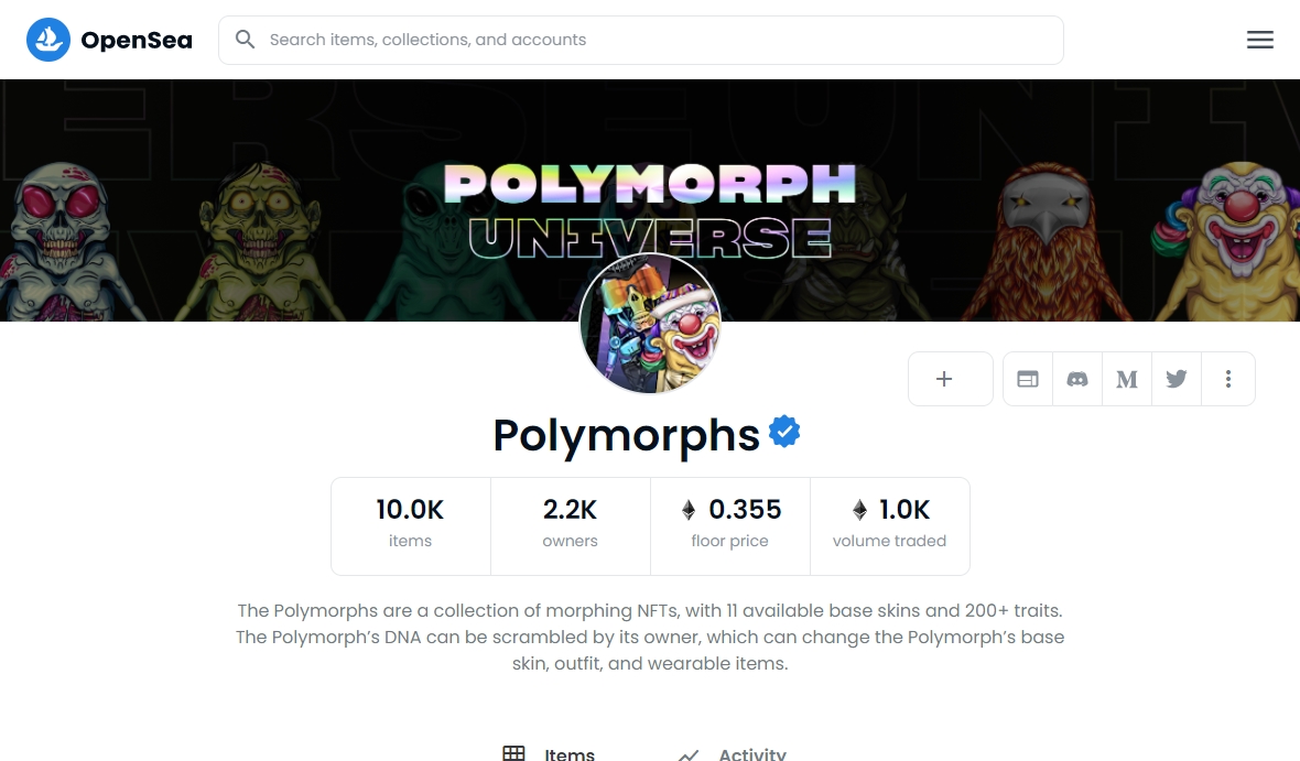 Polymorphs nft opensea