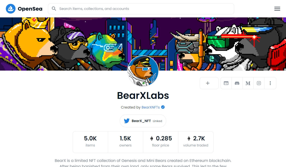 BearXLabs ĐēĐžĐģĐģĐĩĐēŅĐ¸Ņ opensea