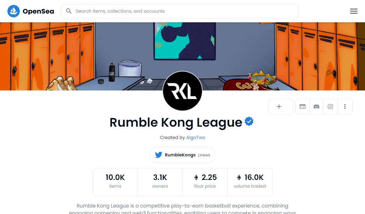 Rumble Kong League opensea