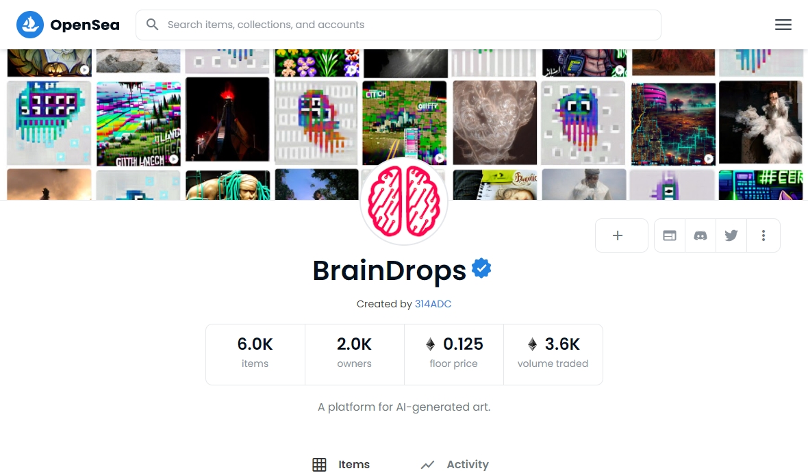 BrainDrops opensea