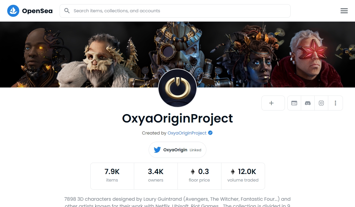 OxyaOriginProject opensea