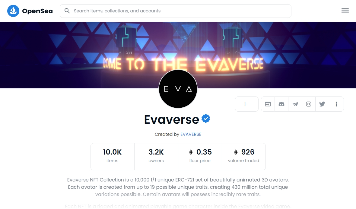 Evaverse opensea
