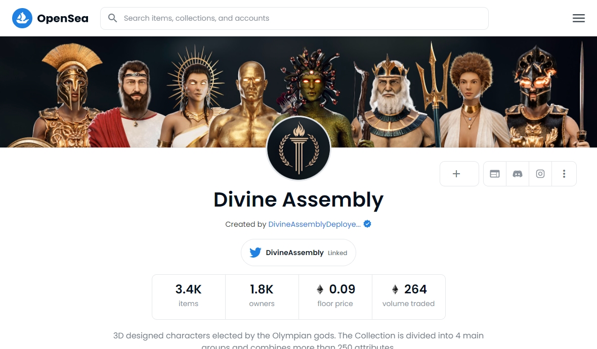Divine Assembly ĐēĐžĐģĐģĐĩĐēŅĐ¸Ņ ĐŊа opensea