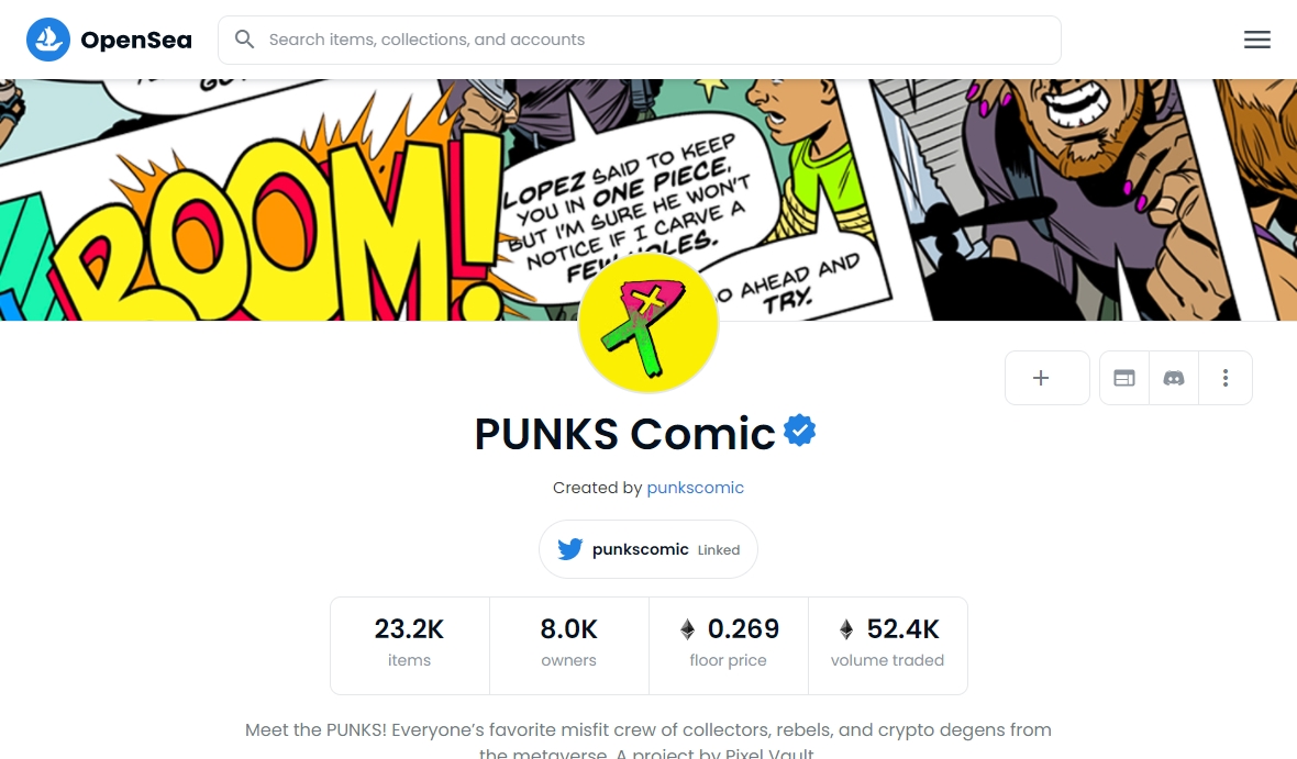 PUNKS Comic opensea