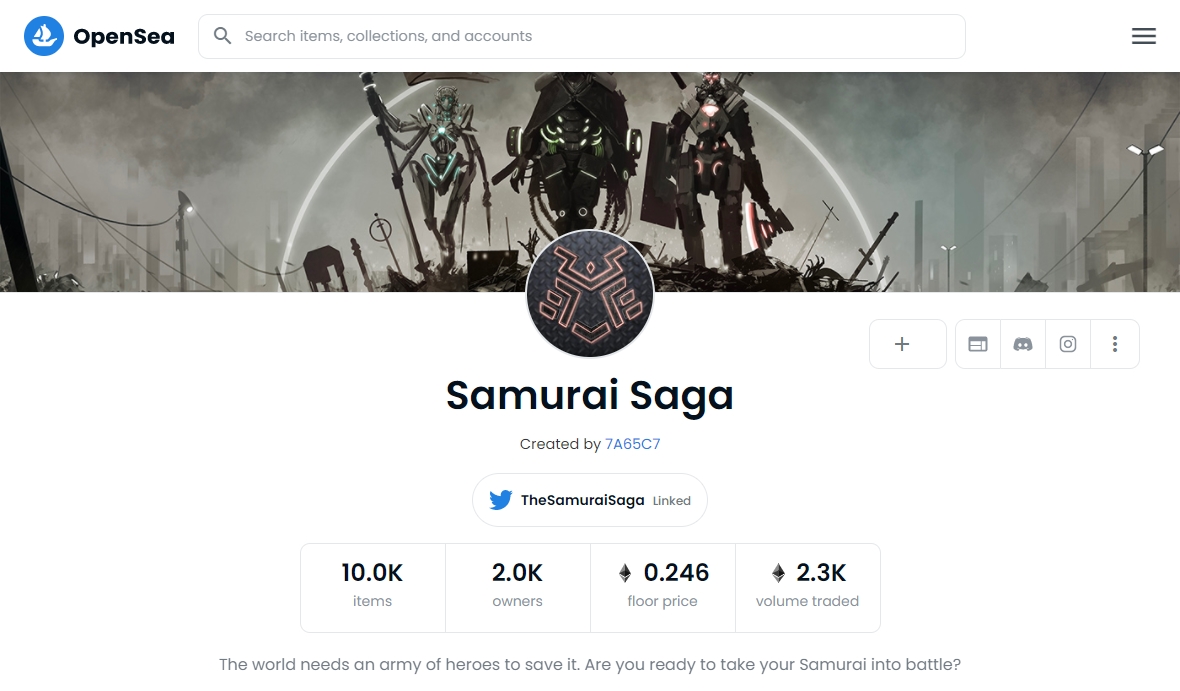Samurai Saga opensea