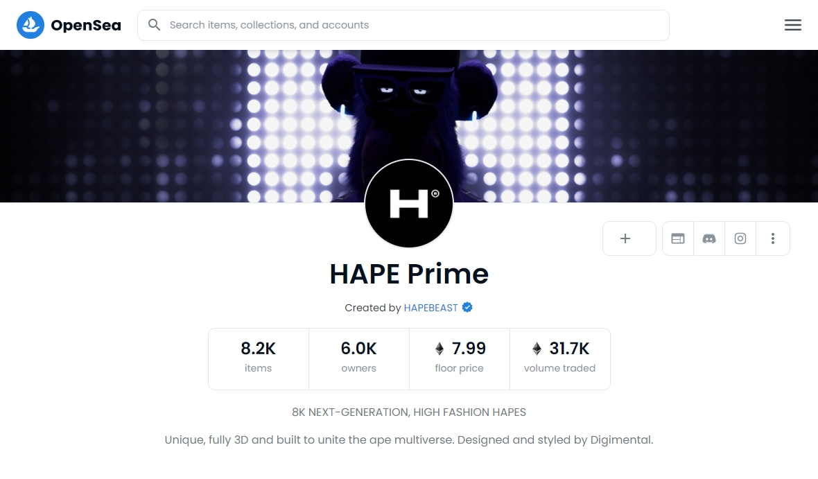 HAPE Prime opensea