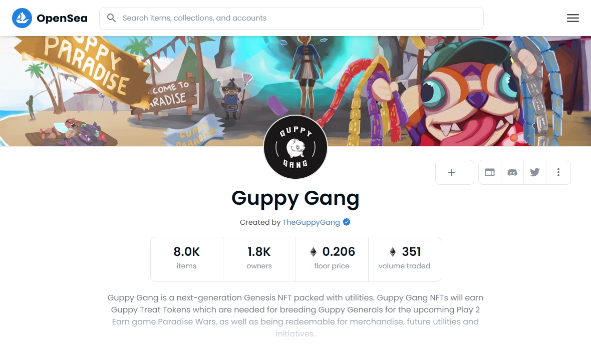 Guppy Gang opensea
