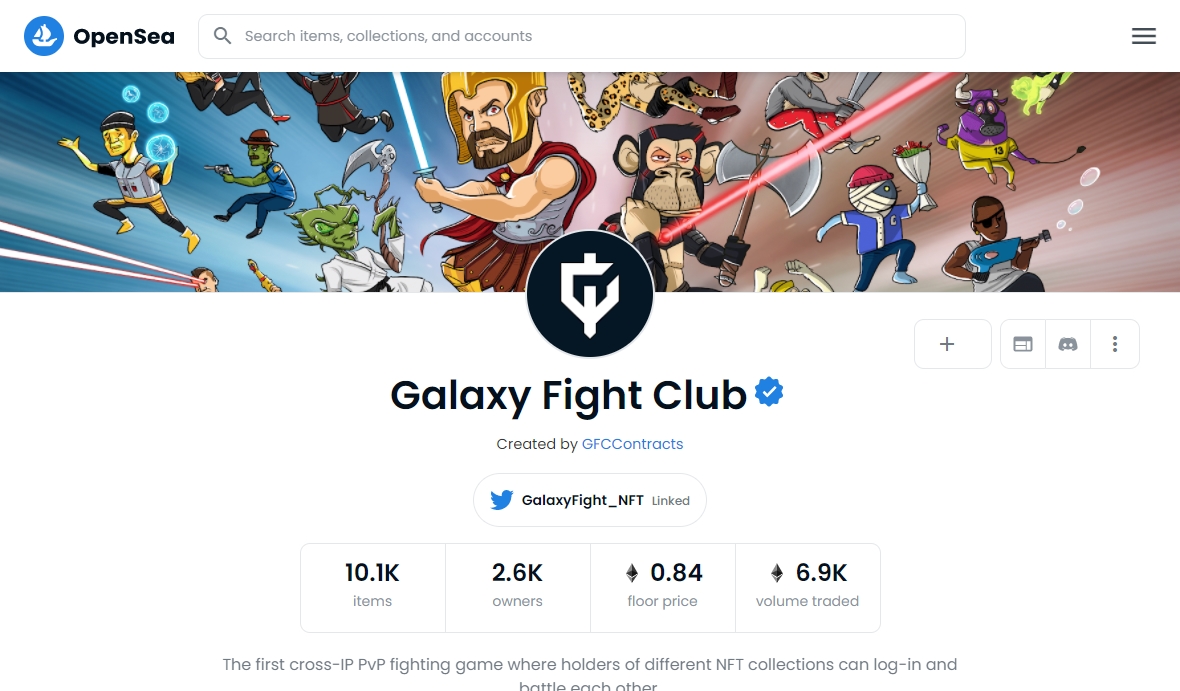 Galaxy Fight Club nft opensea