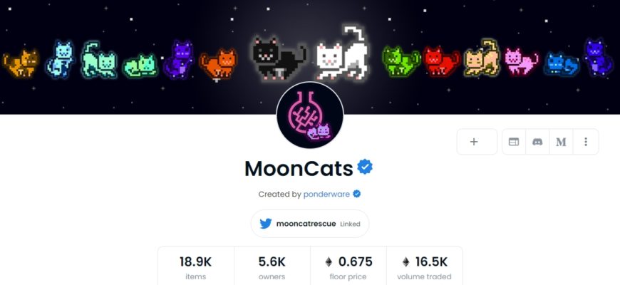 MoonCats nft ŅĐžĐēĐĩĐŊ