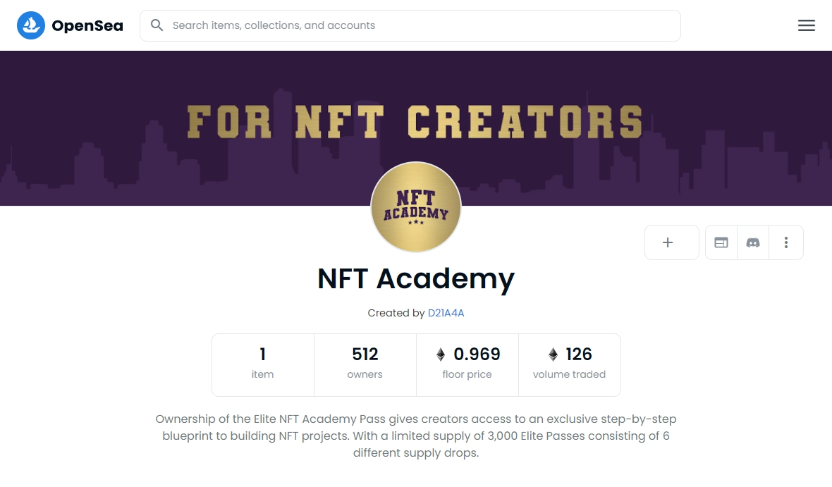 NFT Academy opensea