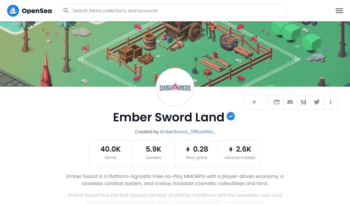 Ember Sword Land opensea