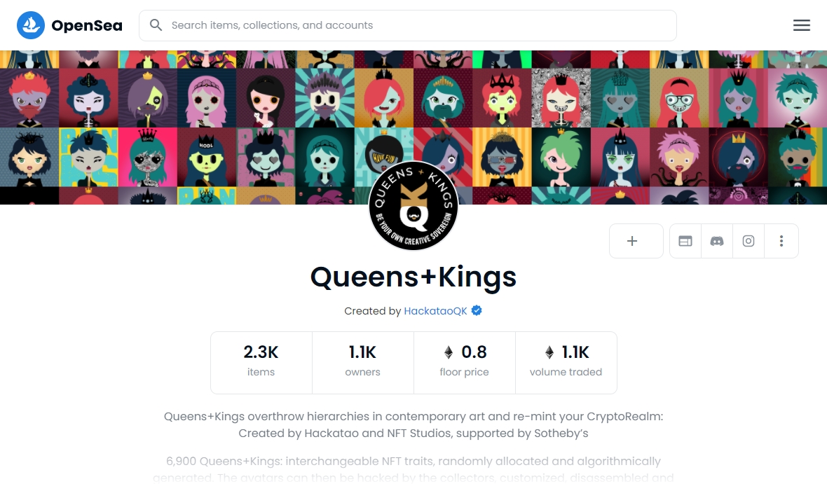 Queens+Kings nft ĐēĐžĐģĐģĐĩĐēŅиŅ