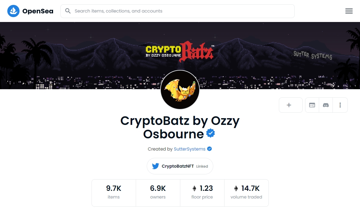 CryptoBatz by Ozzy Osbourne opensea