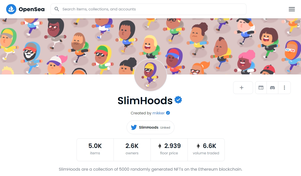 SlimHoods opensea