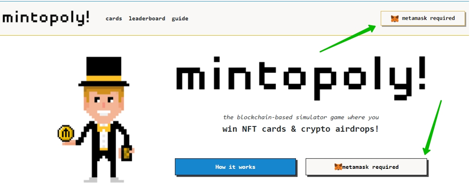 авторизация в Mintopoly через матемаск