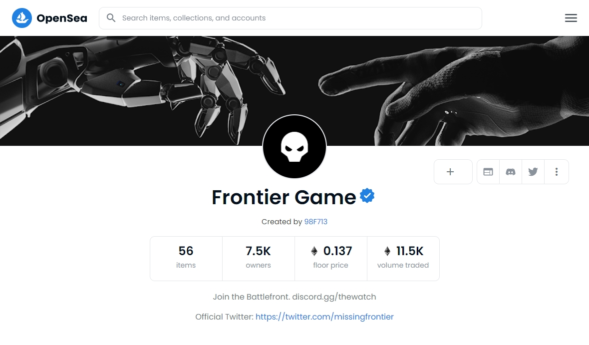 Frontier Game opensea