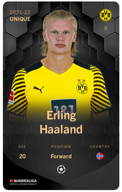 Erling Haaland nft карточка в sorare