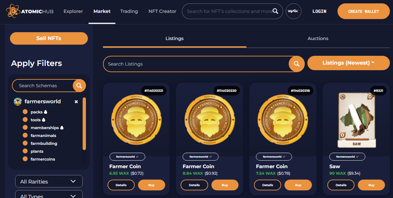 Биржа AtomicHub - купить NFT
